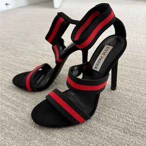 Steve Madden Black and Red Women's Heels